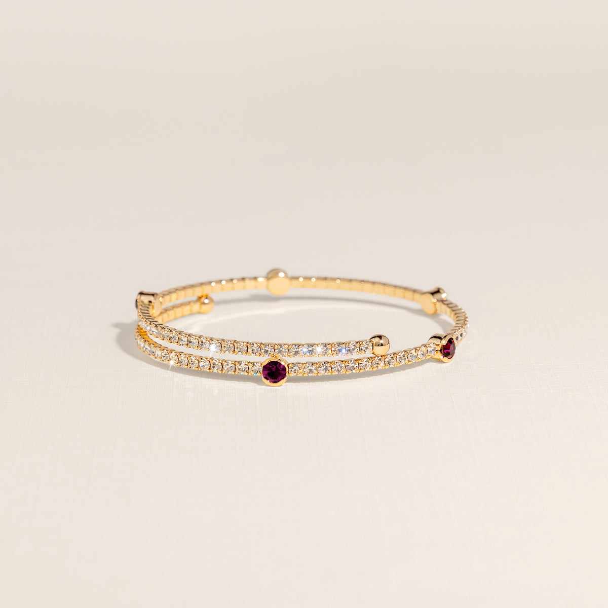February Amethyst Birthstone Bangle