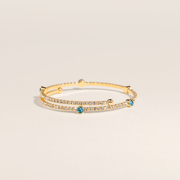 March Aquamarine Birthstone Bangle
