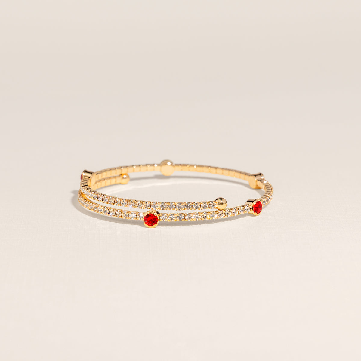 July Ruby Birthstone Bangle