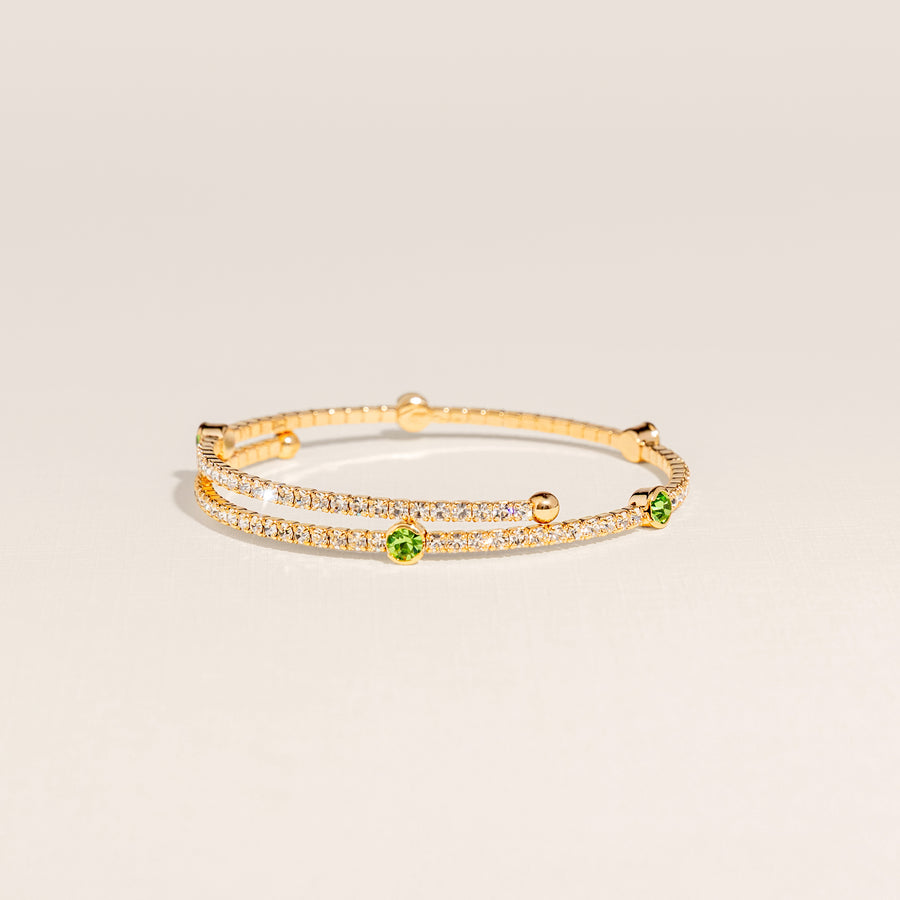 August Peridot Birthstone Bangle