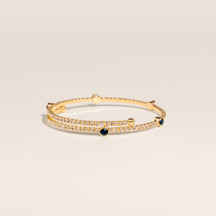 September Sapphire Birthstone Bangle