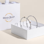 Birthstone bangle gift set (Silver)