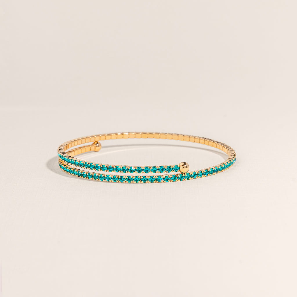 December Blue Zircon Birthstone Bangle