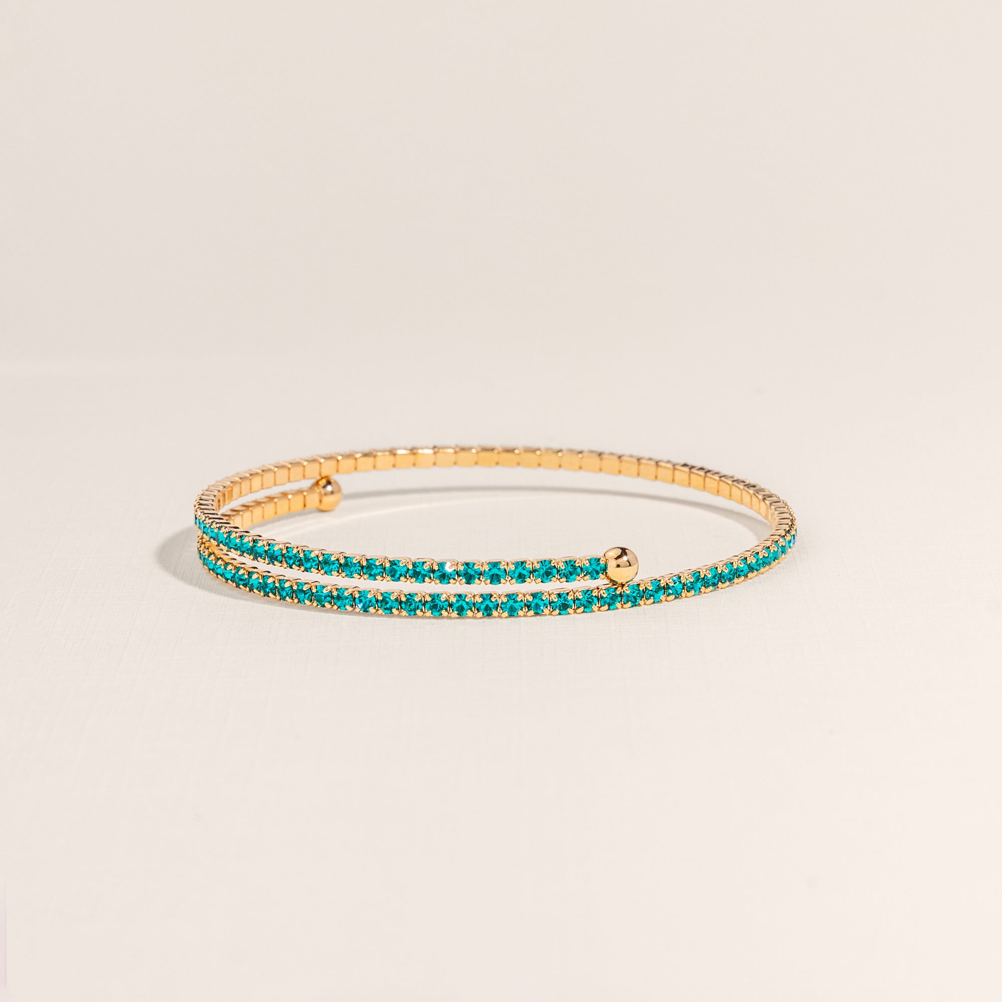 December Blue Zircon Birthstone Bangle