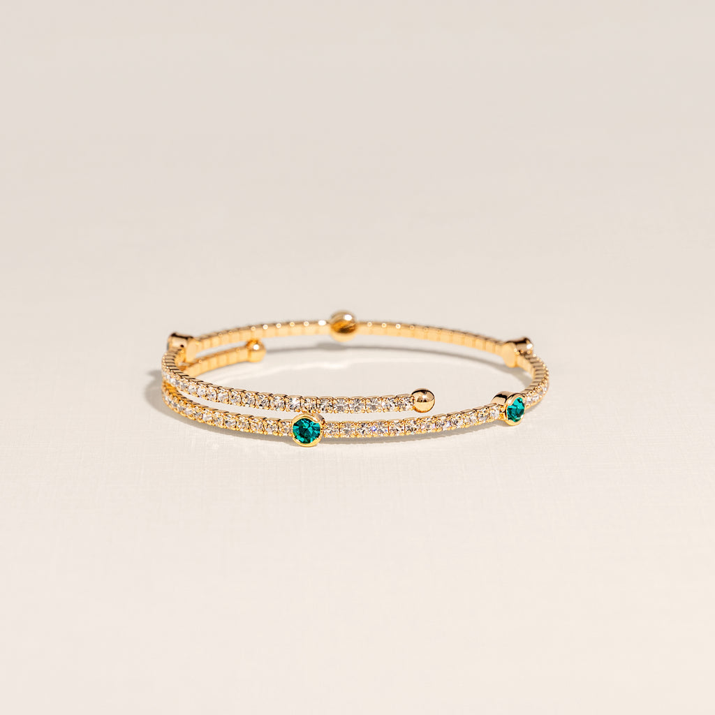 December Blue Zircon Birthstone Bangle