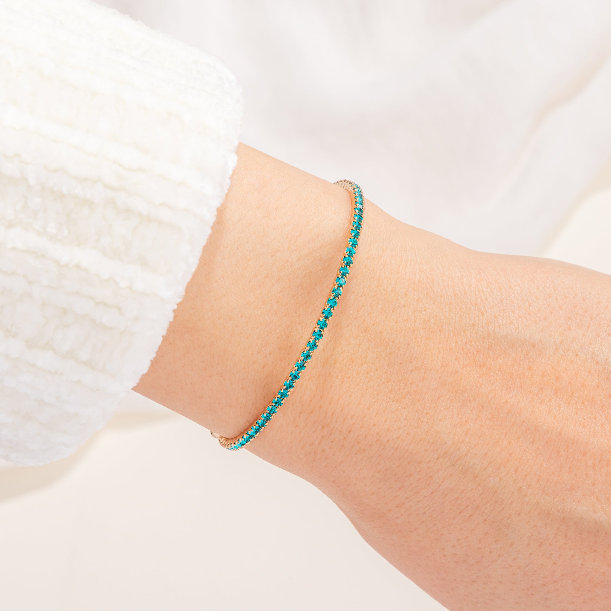 December Blue Zircon Birthstone Bangle