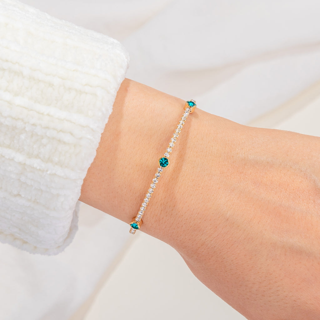 December Blue Zircon Birthstone Bangle