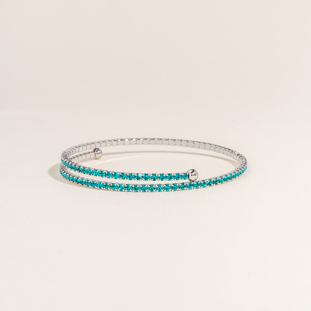 December Blue Zircon Birthstone Bangle