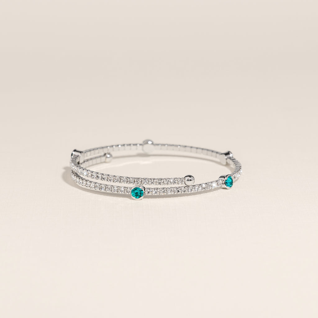 December Blue Zircon Birthstone Bangle