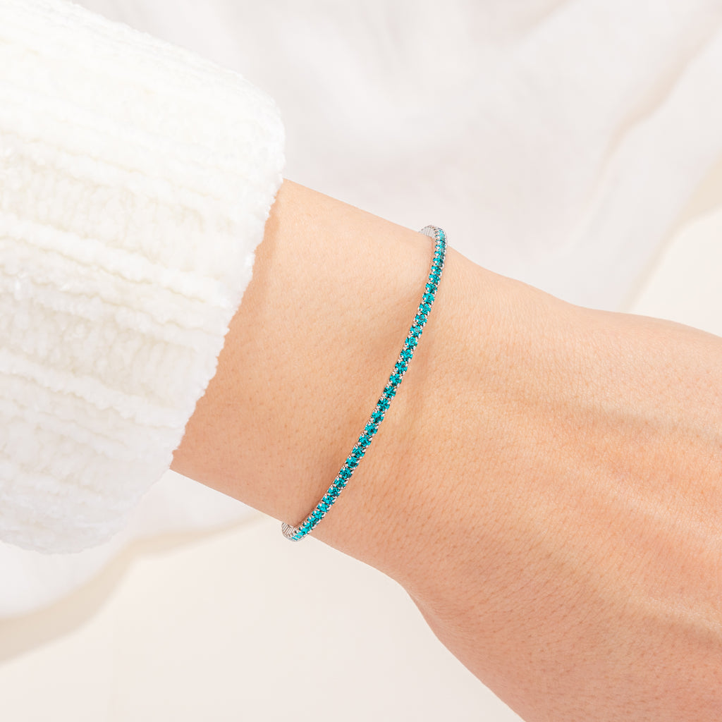 December Blue Zircon Birthstone Bangle
