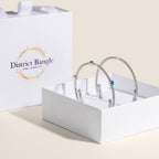 Birthstone bangle gift set (Silver)