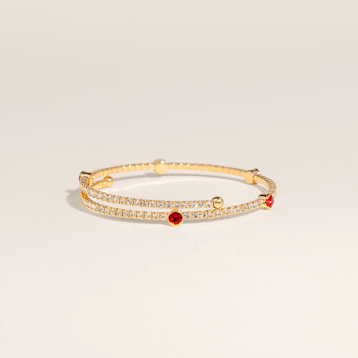 January Garnet Birthstone Bangle
