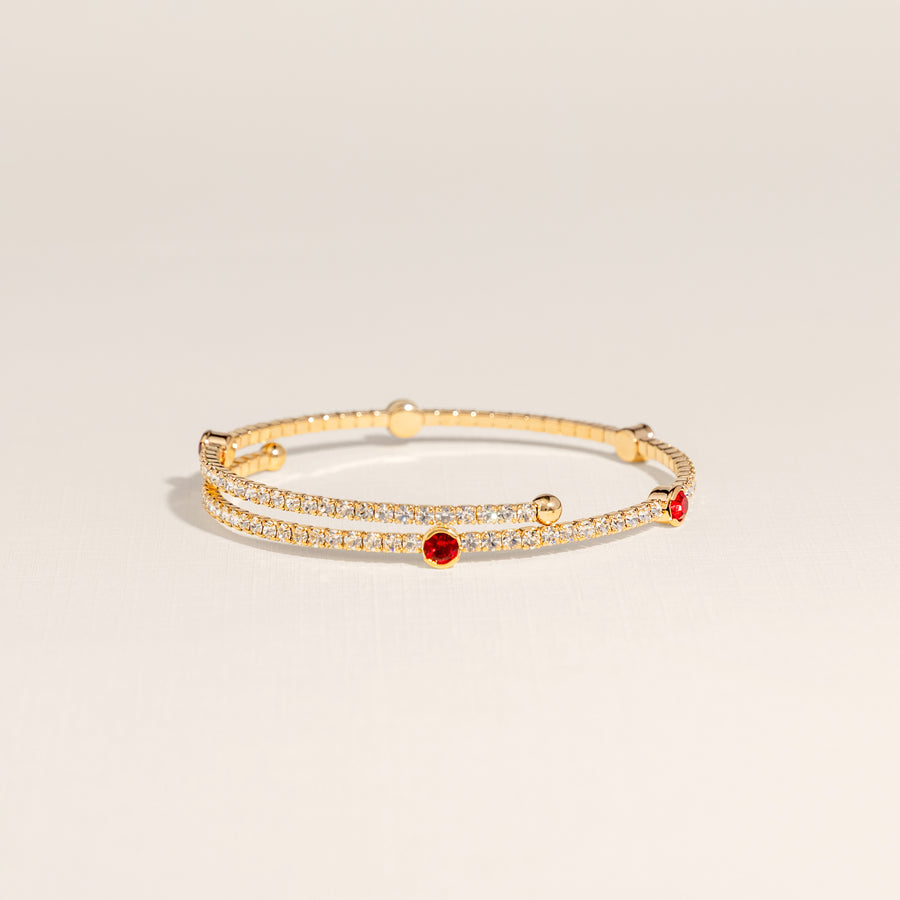 January Garnet Birthstone Bangle