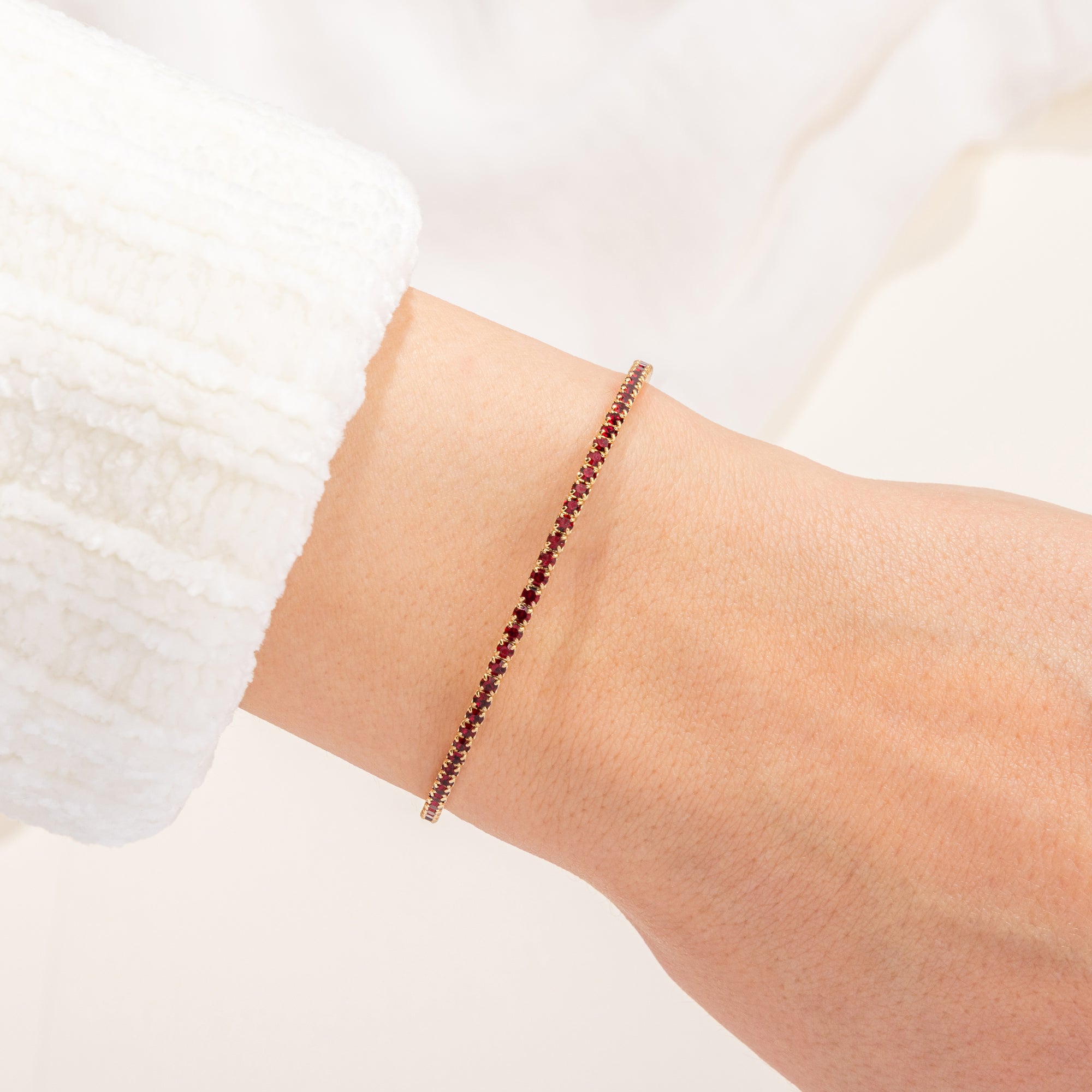 January Garnet Birthstone Bangle