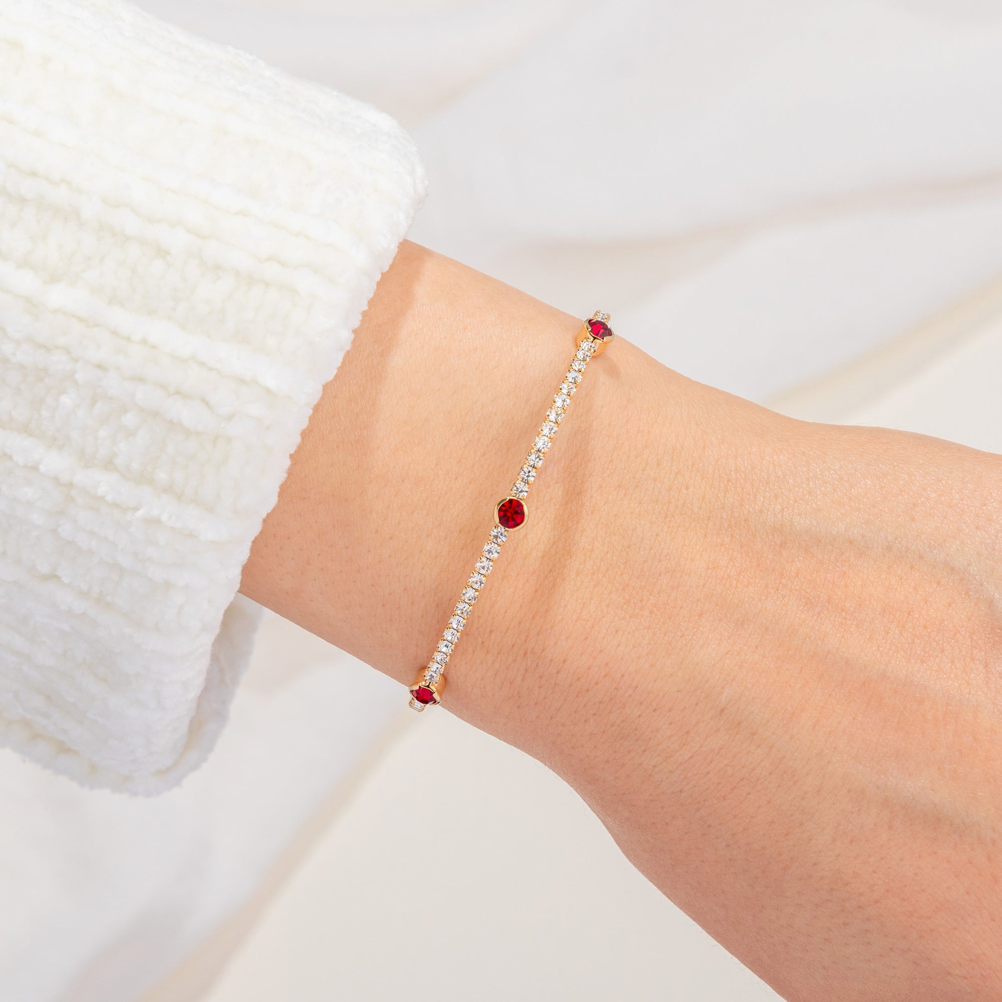 January Garnet Birthstone Bangle