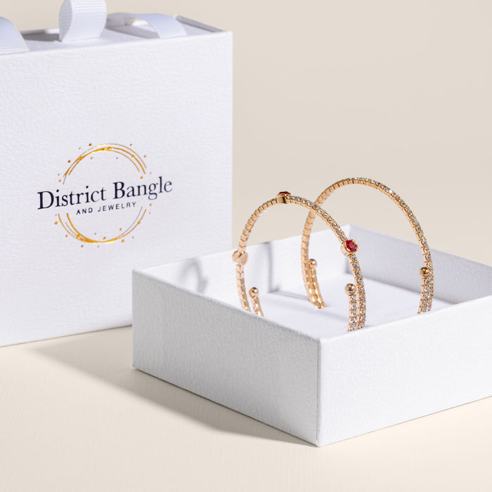Birthstone bangle gift set (Gold)