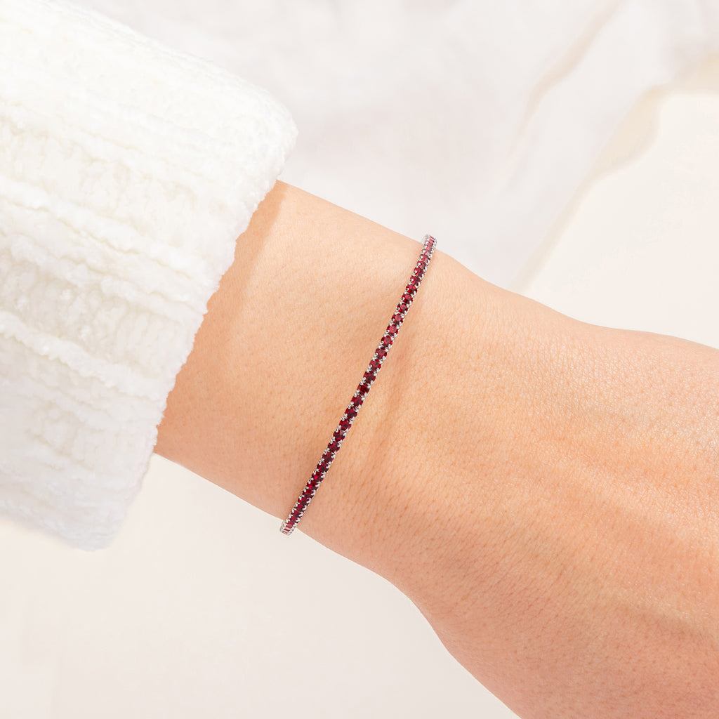 Garnet Tennis Bangle