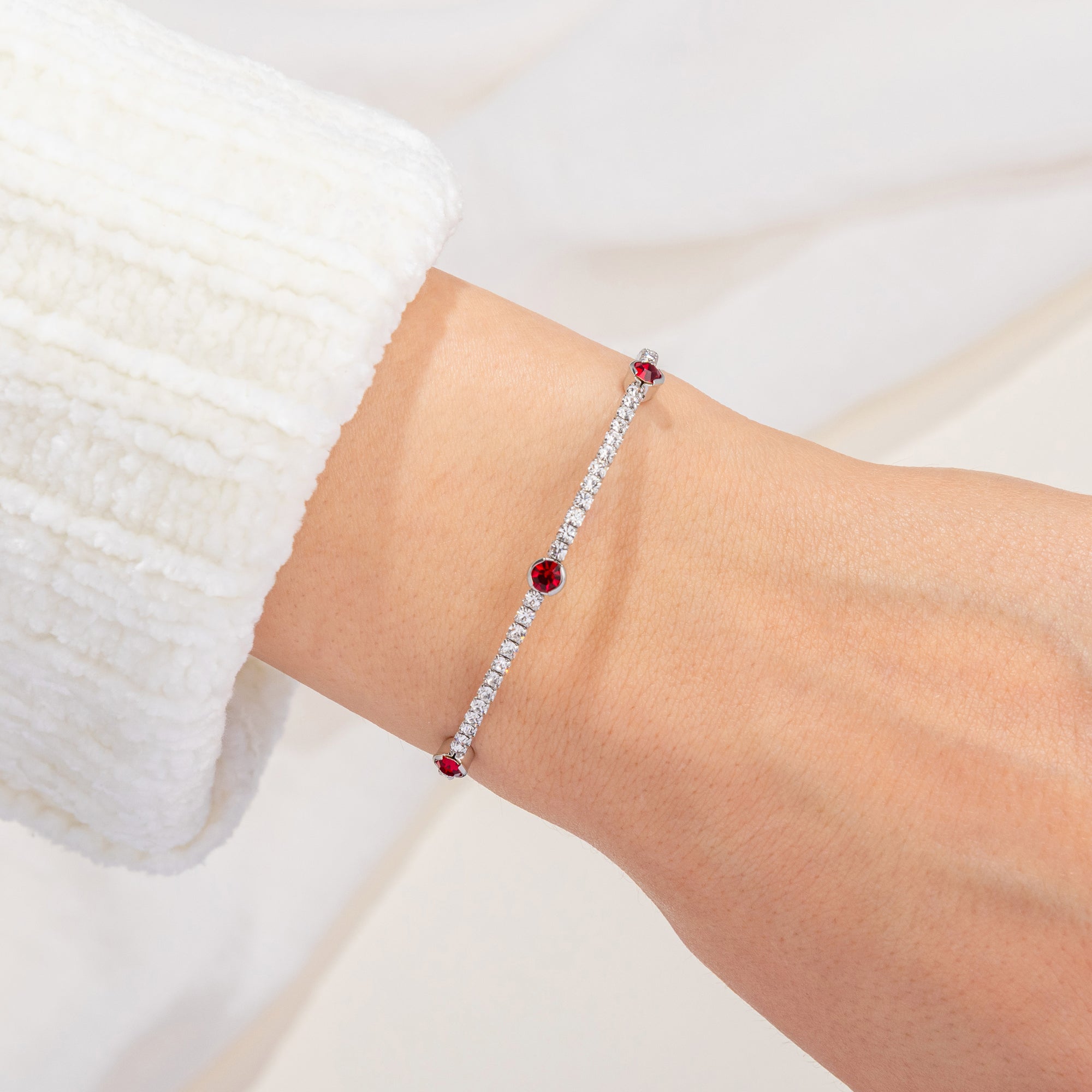 January Garnet Birthstone Bangle