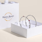 Birthstone bangle gift set (Silver)