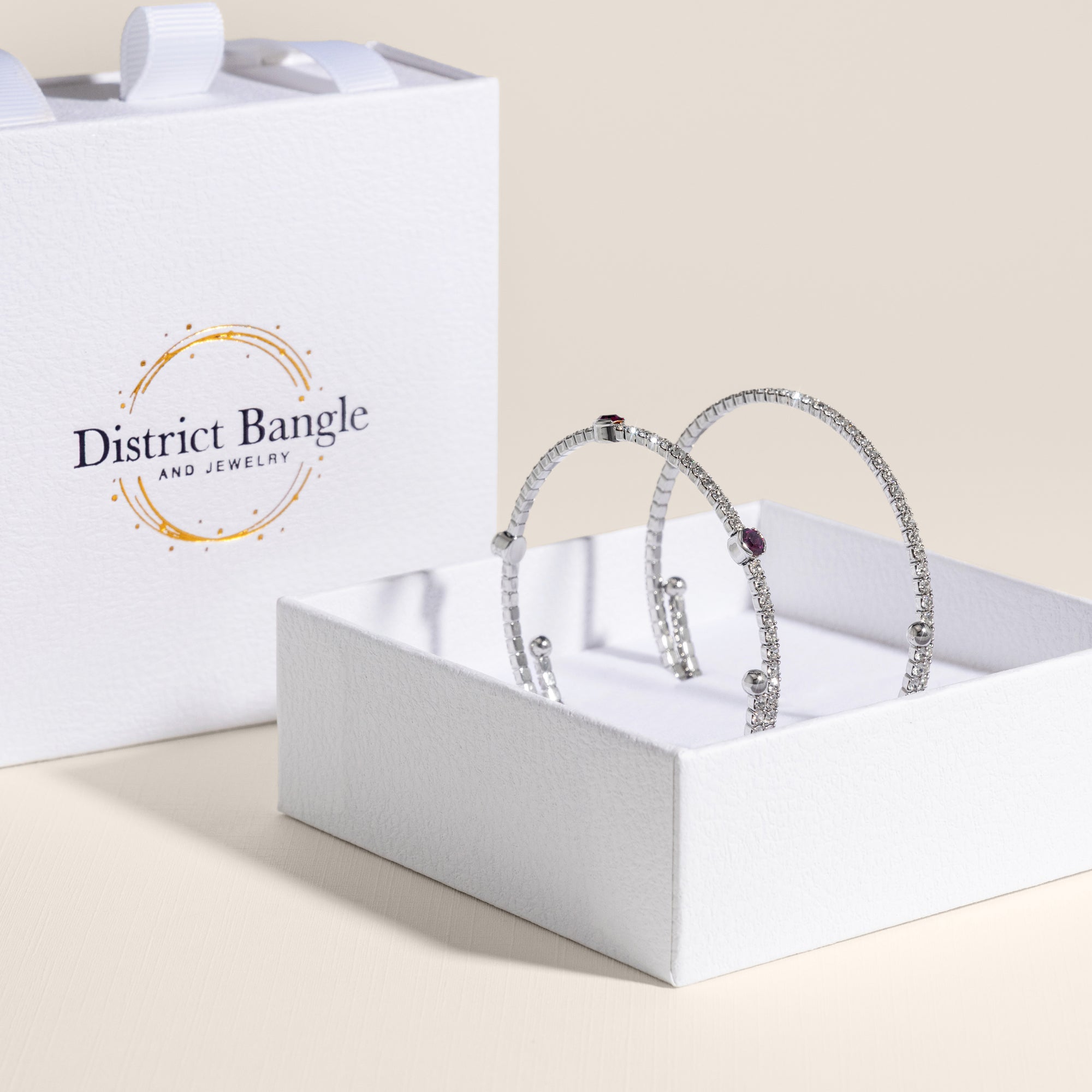 Birthstone bangle gift set
