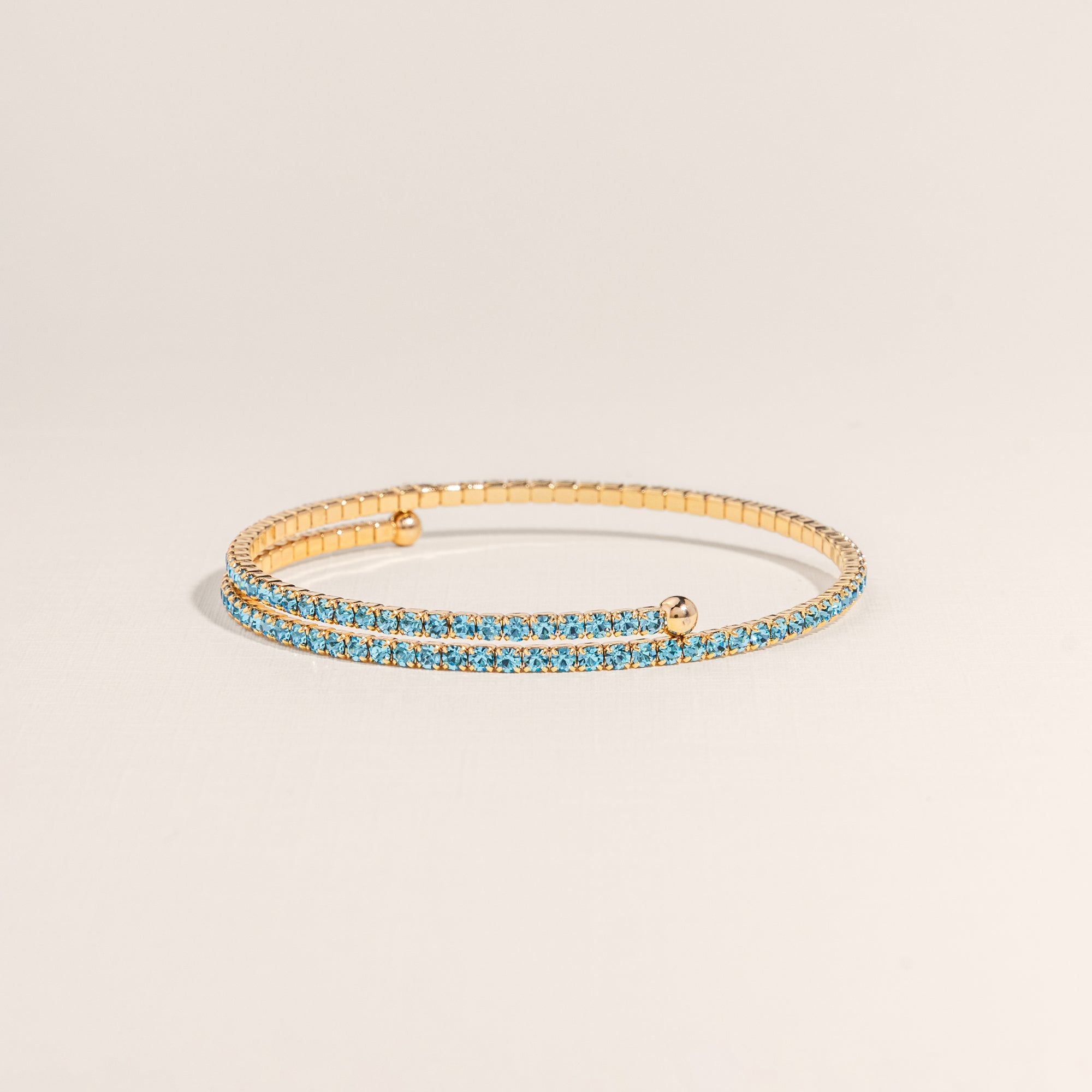 March Aquamarine Birthstone Bangle
