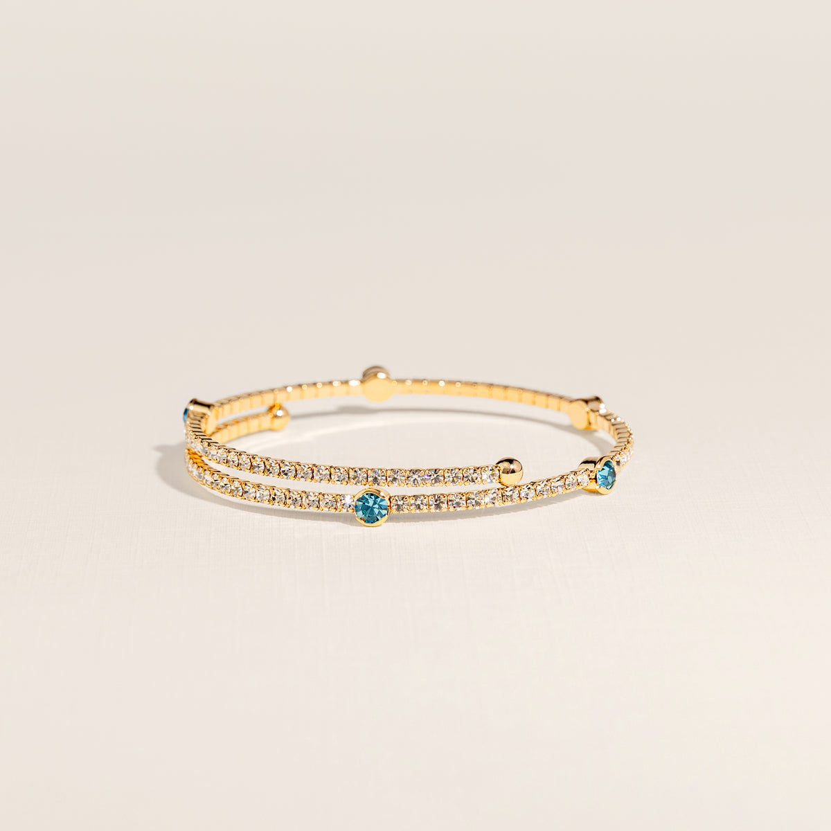 March Aquamarine Birthstone Bangle