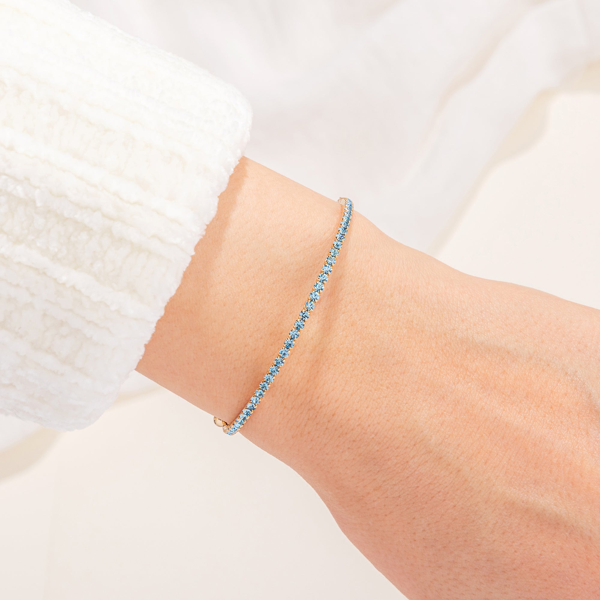 March Aquamarine Birthstone Bangle