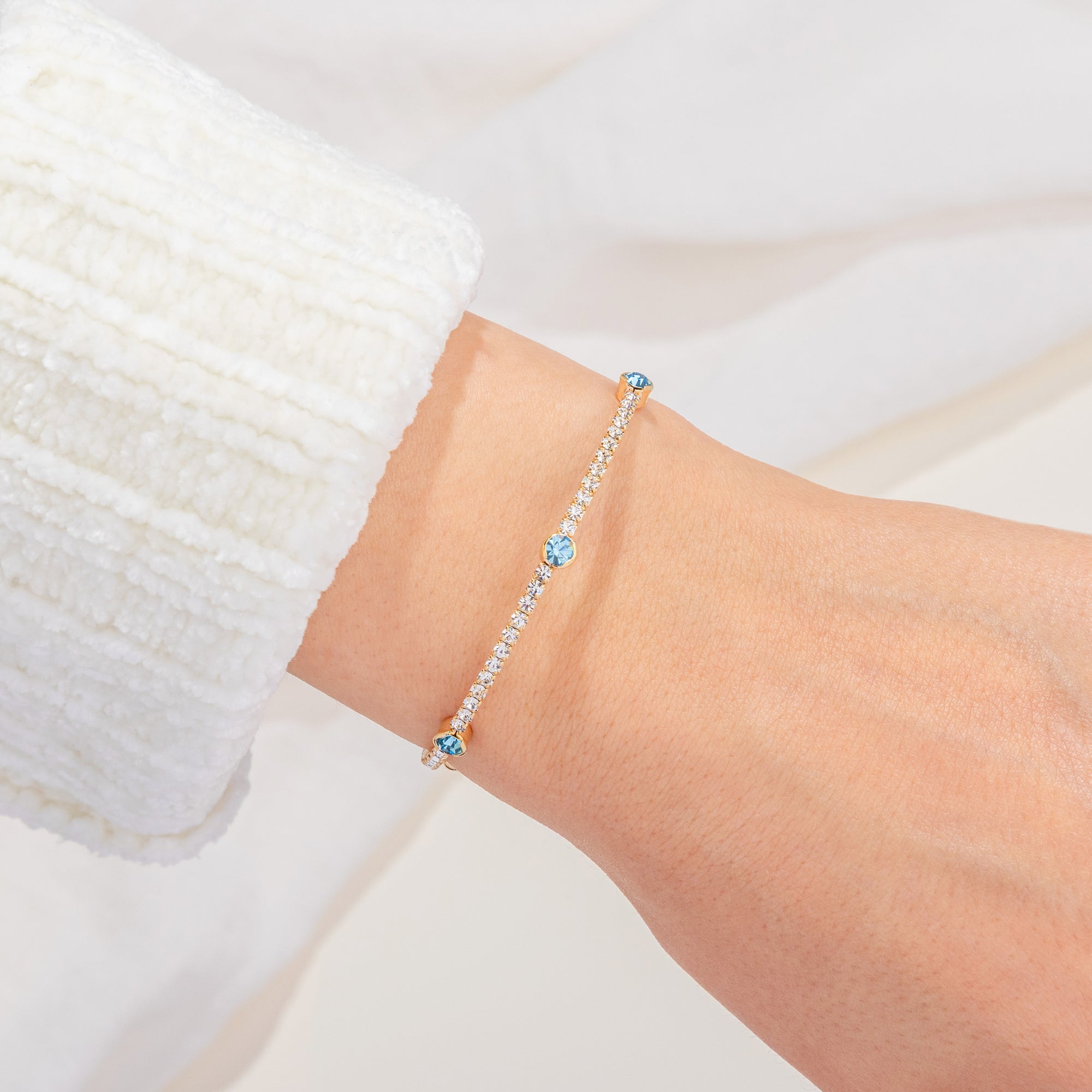 March Aquamarine Birthstone Bangle