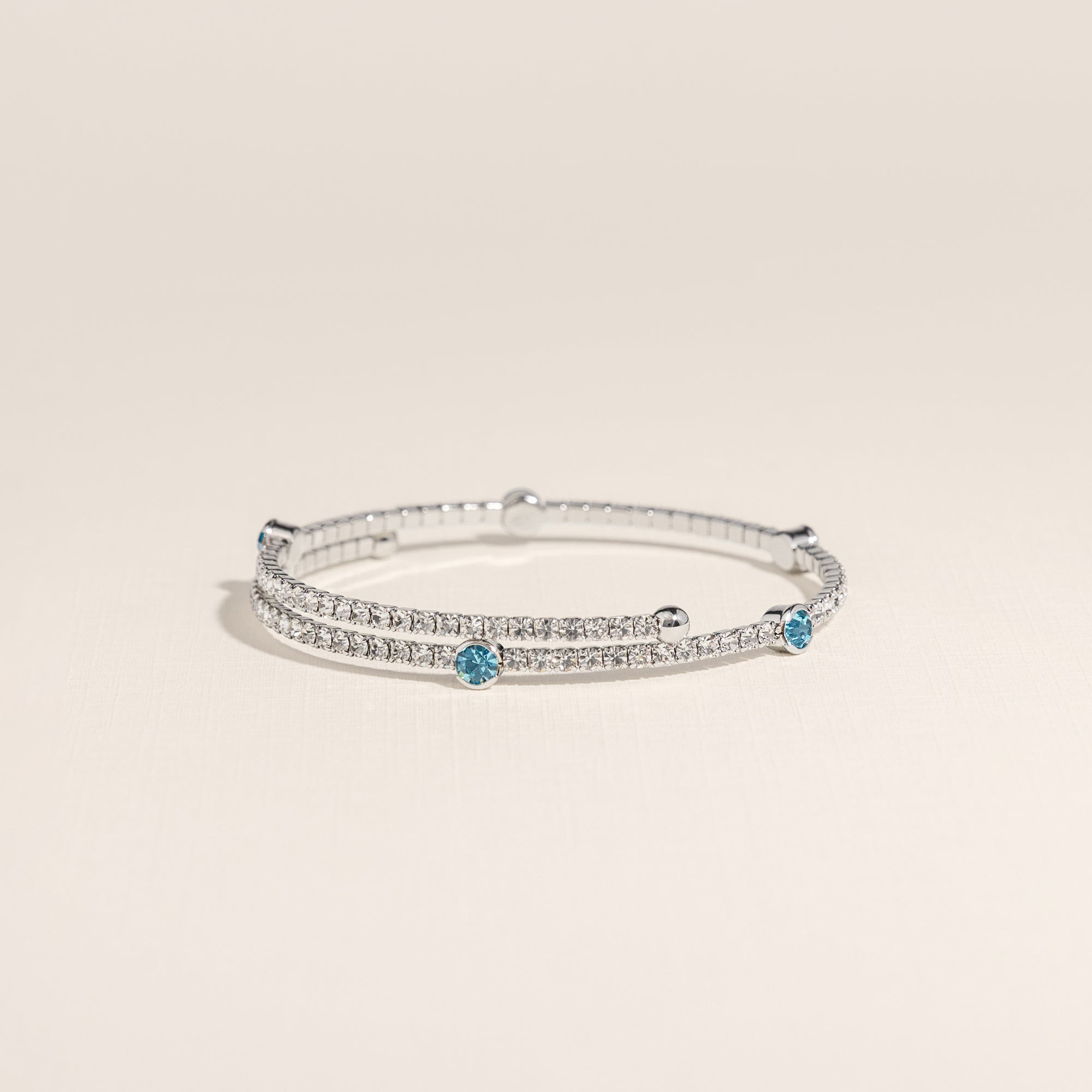 March Aquamarine Birthstone Bangle