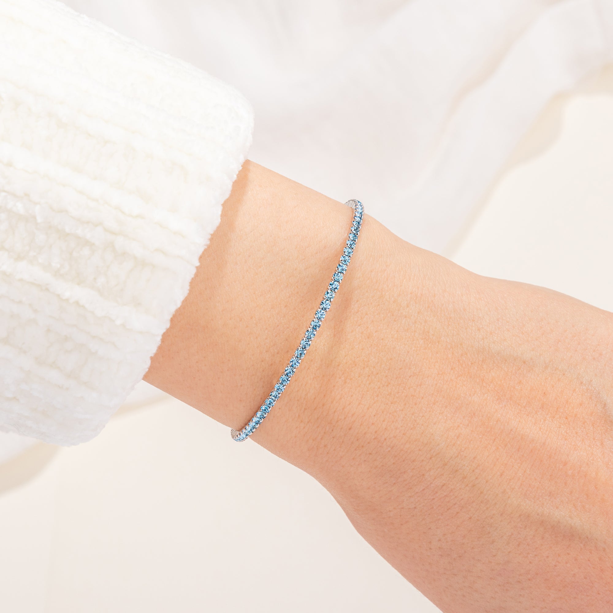 March Aquamarine Birthstone Bangle