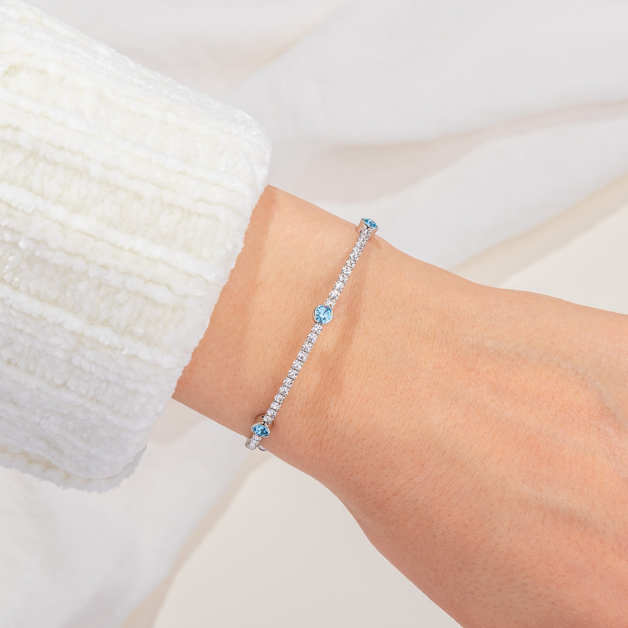 March Aquamarine Birthstone Bangle