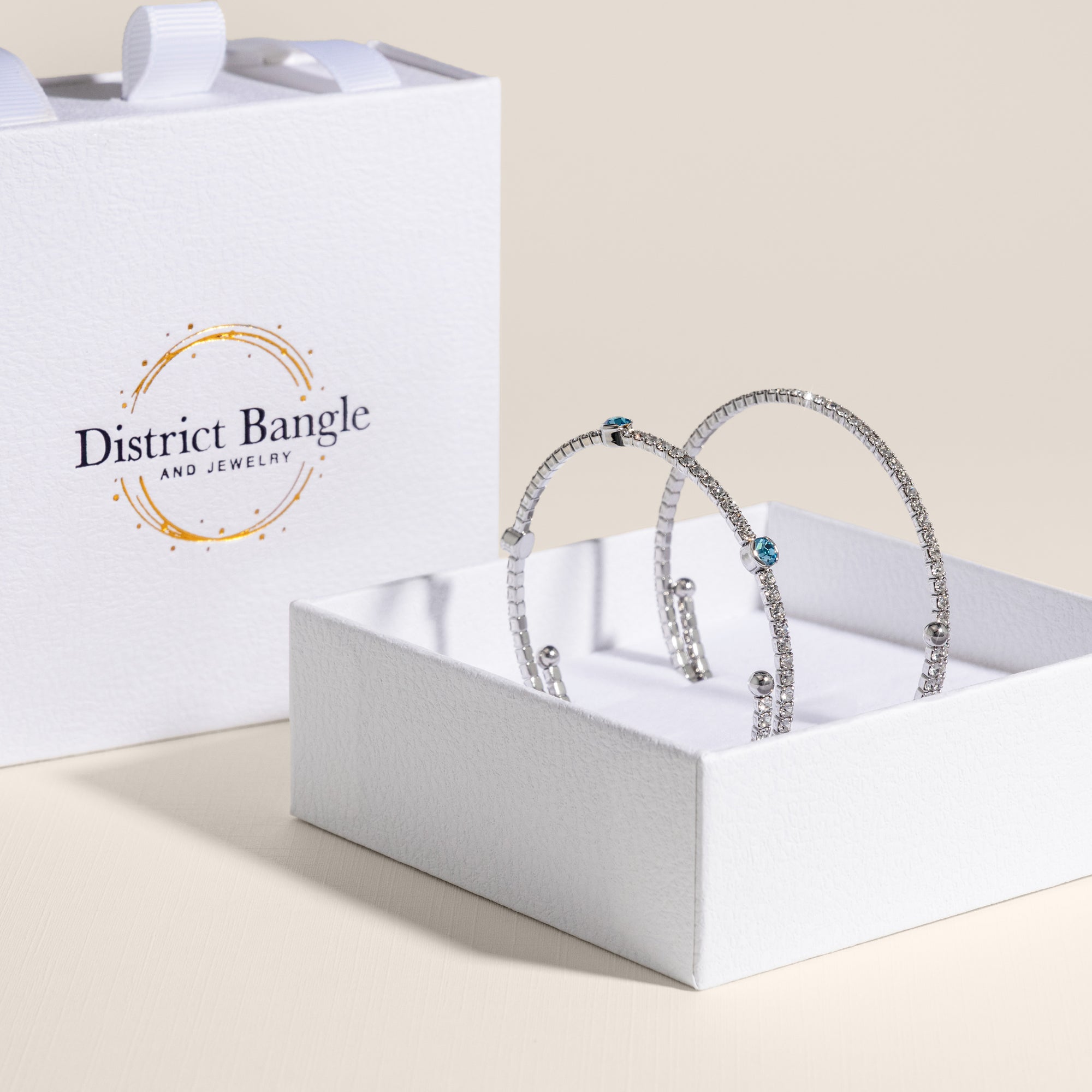 Birthstone bangle gift set