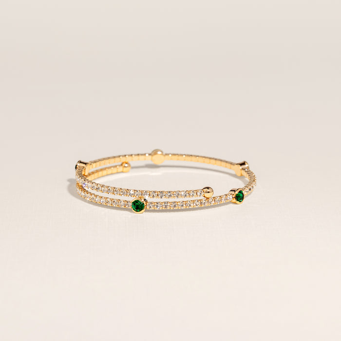 May Emerald Birthstone Bangle