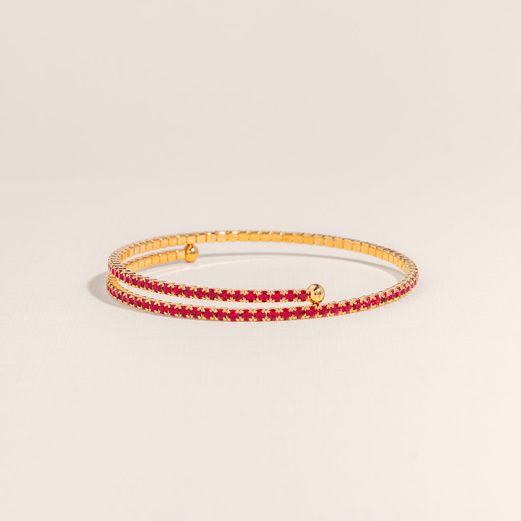 July Ruby Birthstone Bangle