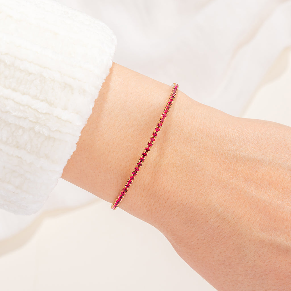 July Ruby Birthstone Bangle