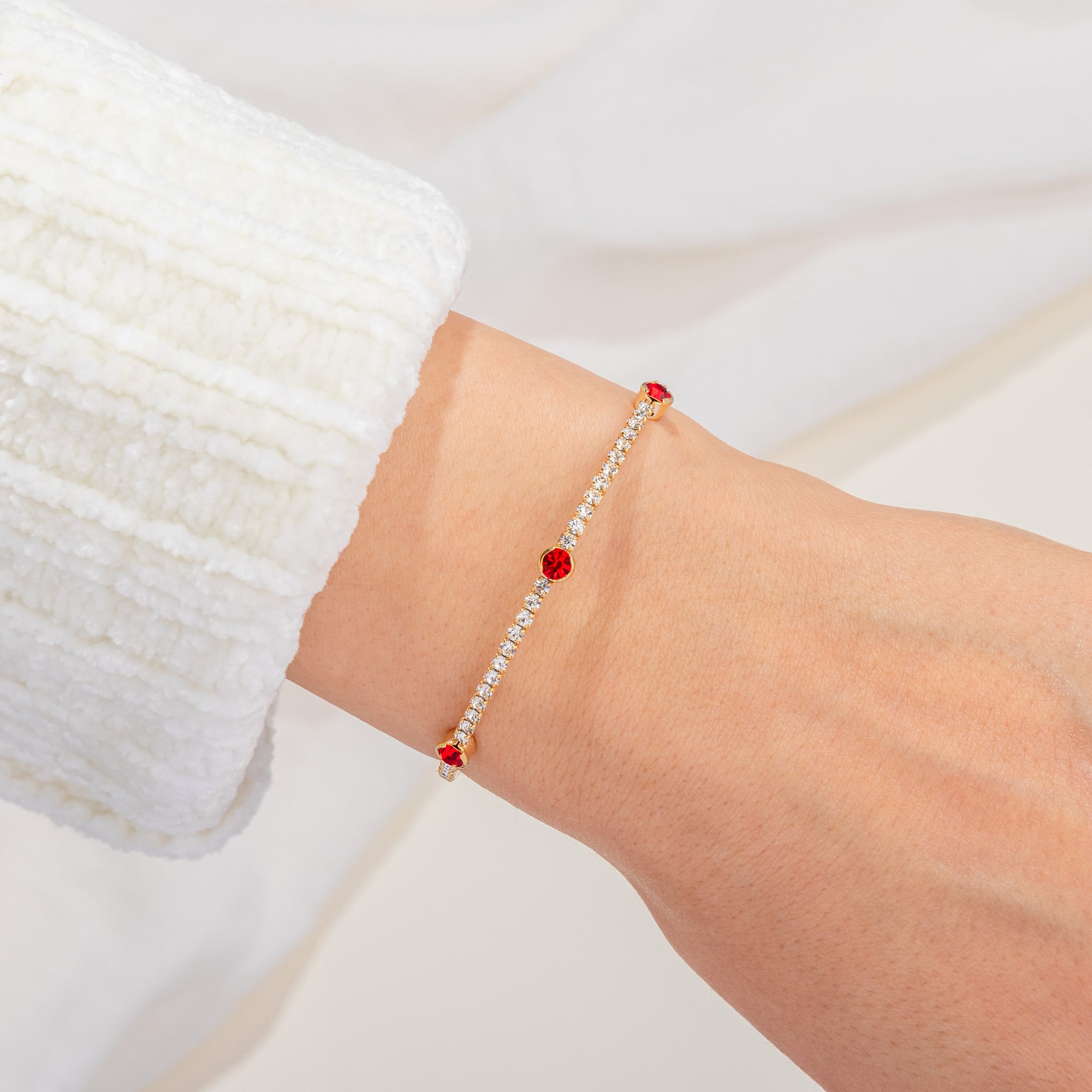 July Ruby Birthstone Bangle
