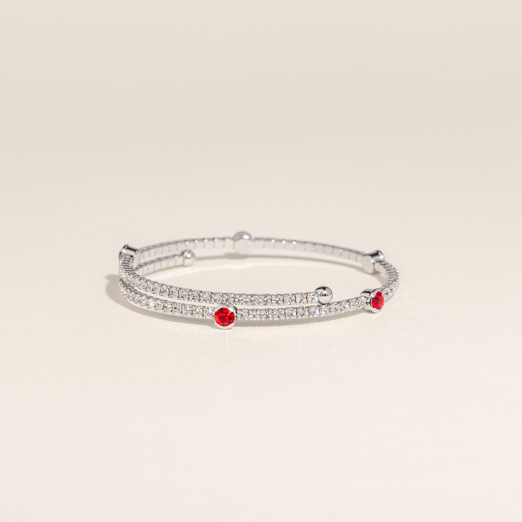 July Ruby Birthstone Bangle