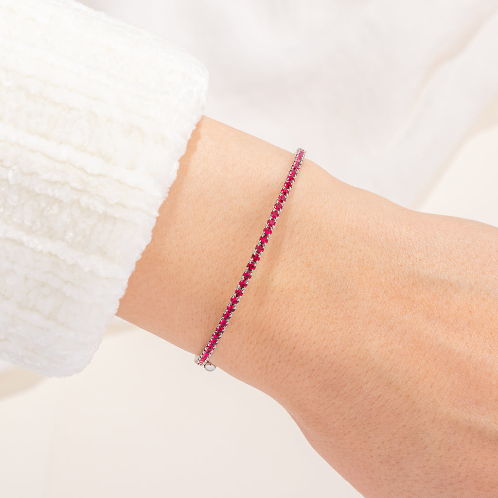 July Ruby Birthstone Bangle
