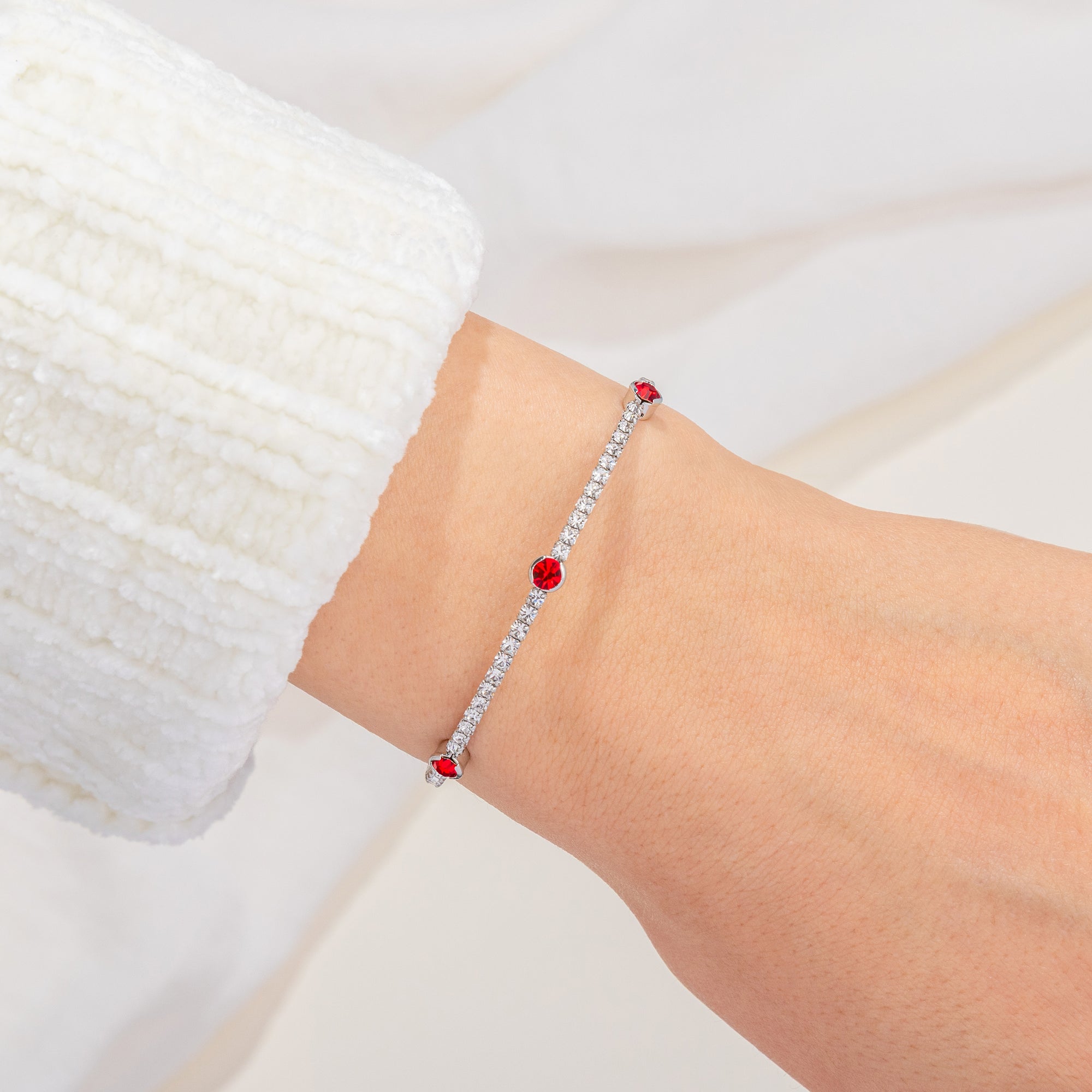 July Ruby Birthstone Bangle