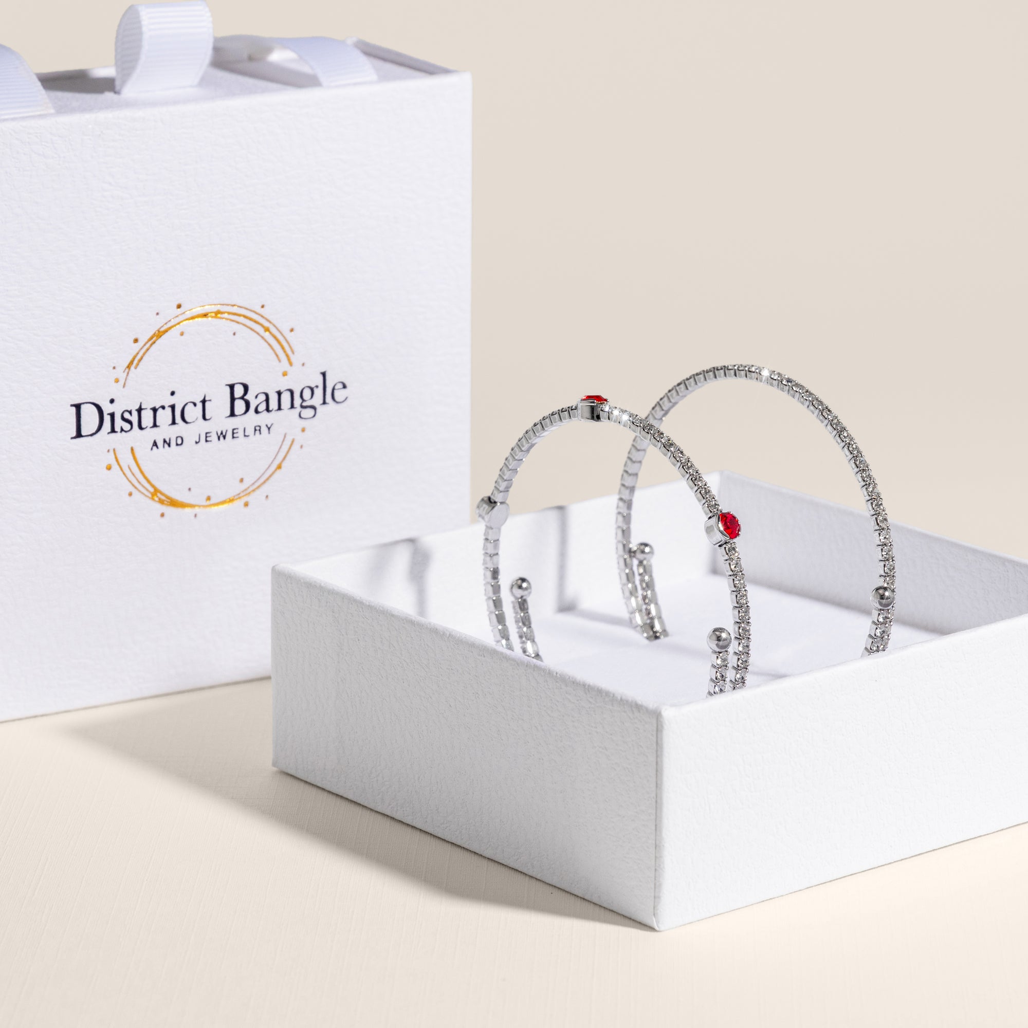 Birthstone bangle gift set