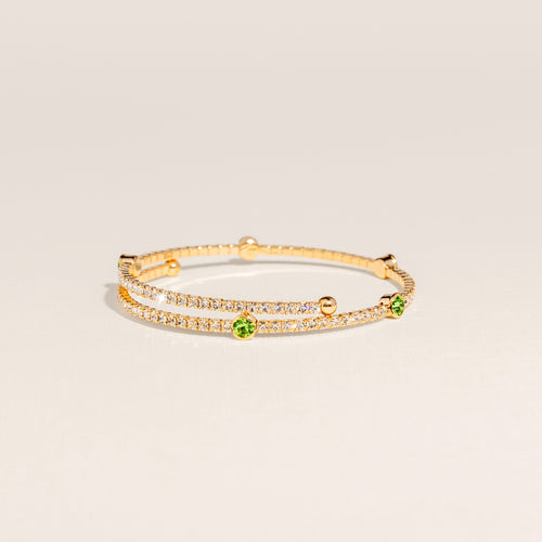 August Peridot Birthstone Bangle
