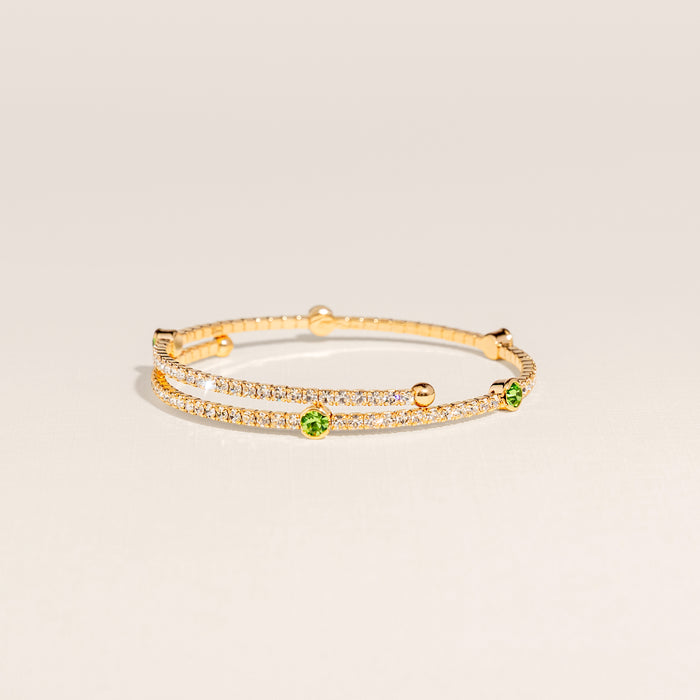 August Peridot Birthstone Bangle