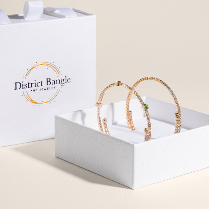 Birthstone bangle gift set (Gold)