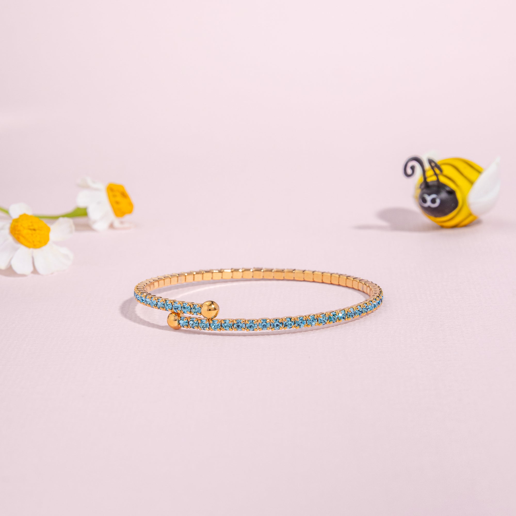 Kids Blue Crystal Flex Bangle