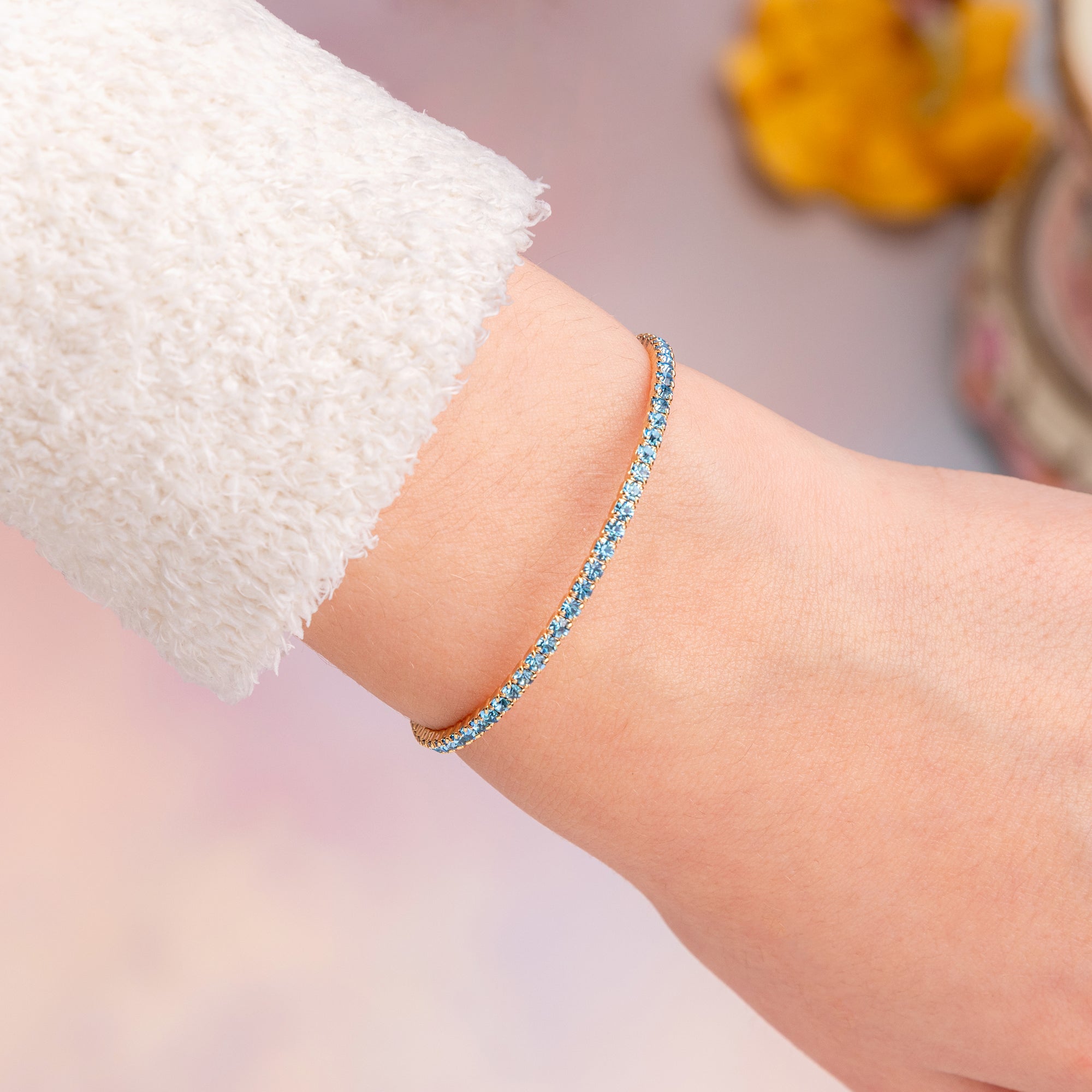 Kids Blue Crystal Flex Bangle