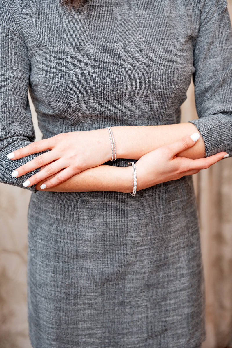 The Duo Bangle in Silver