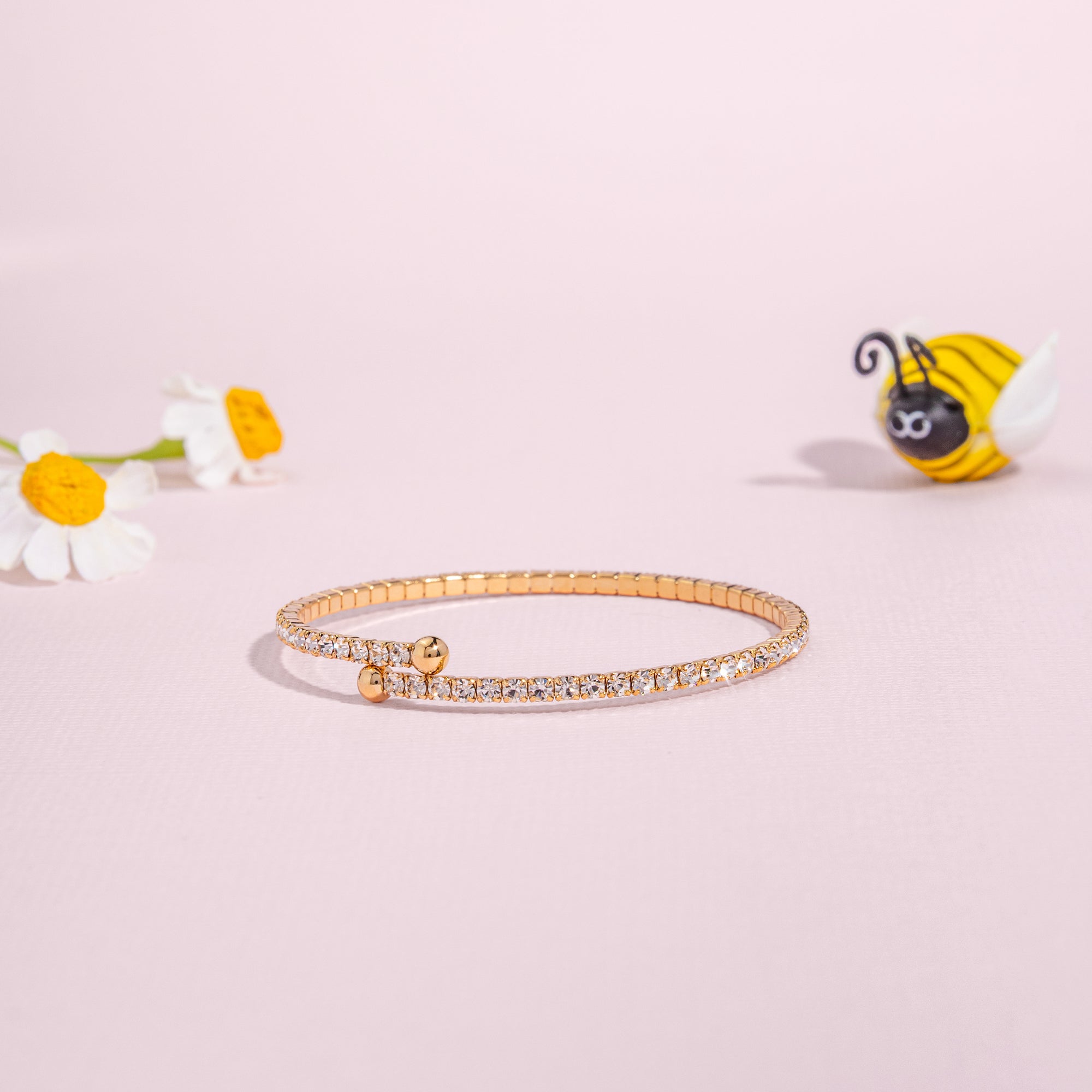 Kids Gold Crystal Flex Bangle