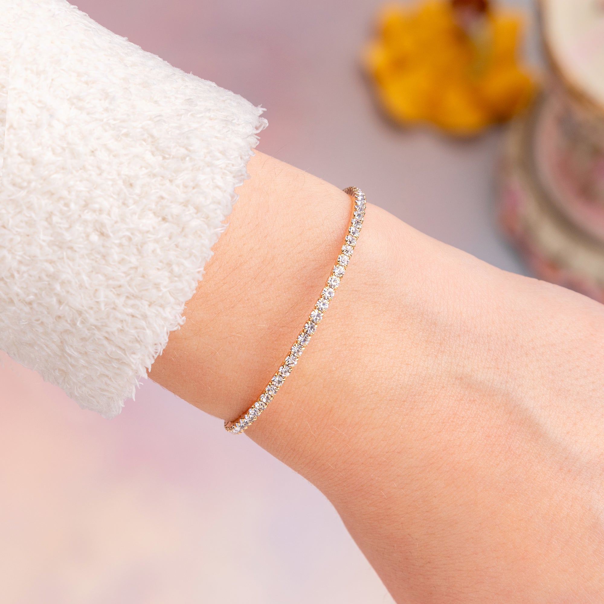 Kids Gold Crystal Flex Bangle