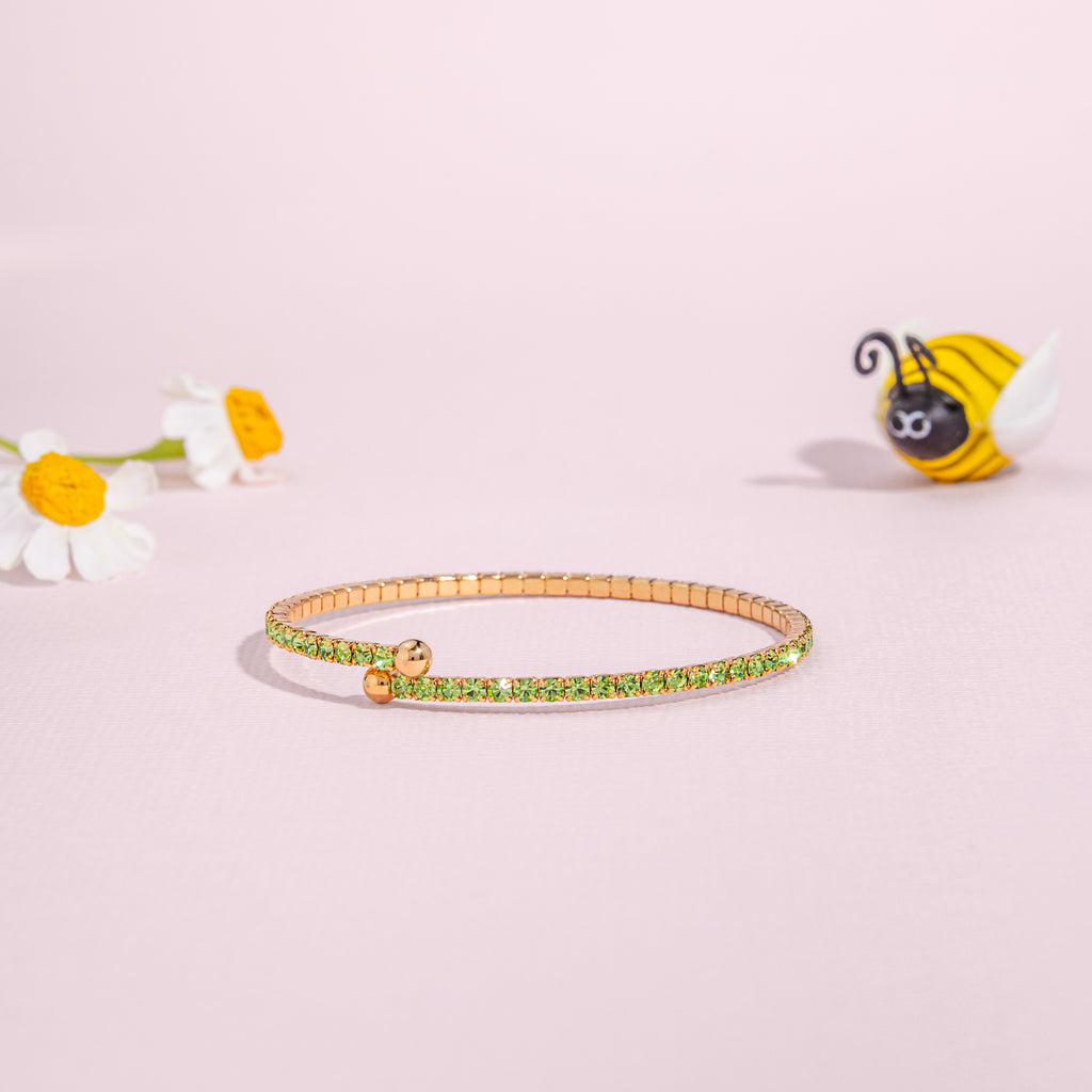 Kids Green Crystal Flex Bangle