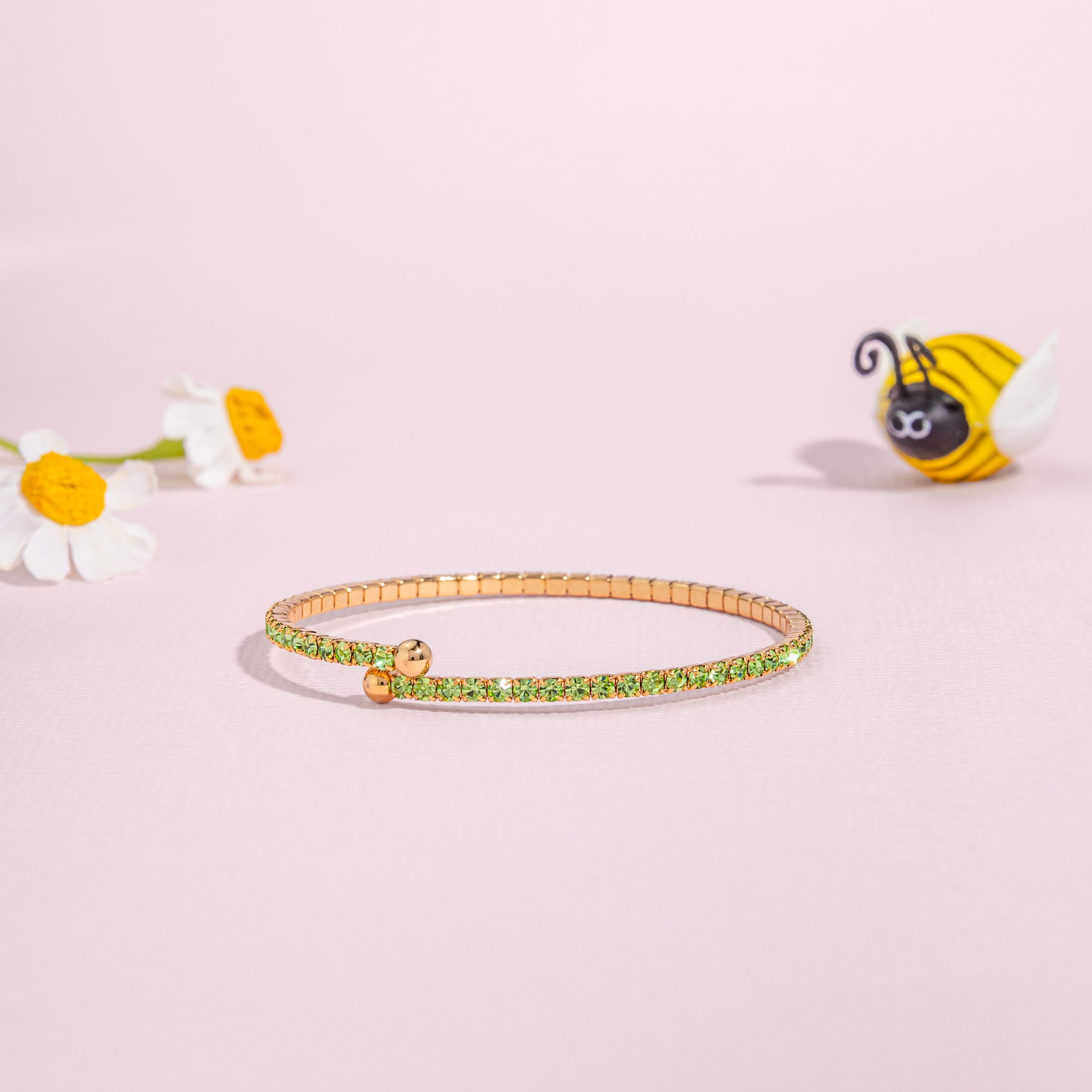 Kids Green Crystal Flex Bangle